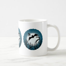 Taza De Café Murciélagos y árboles contra la luna