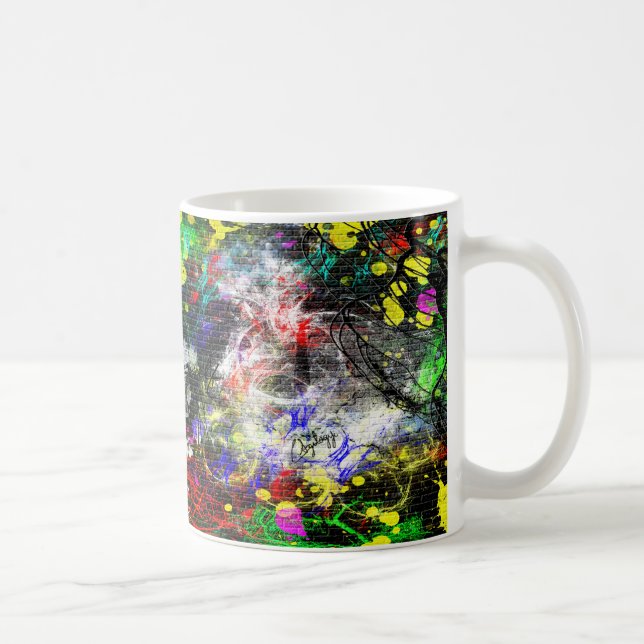 Taza De Café Muro de ladrillo del graffiti (Derecha)