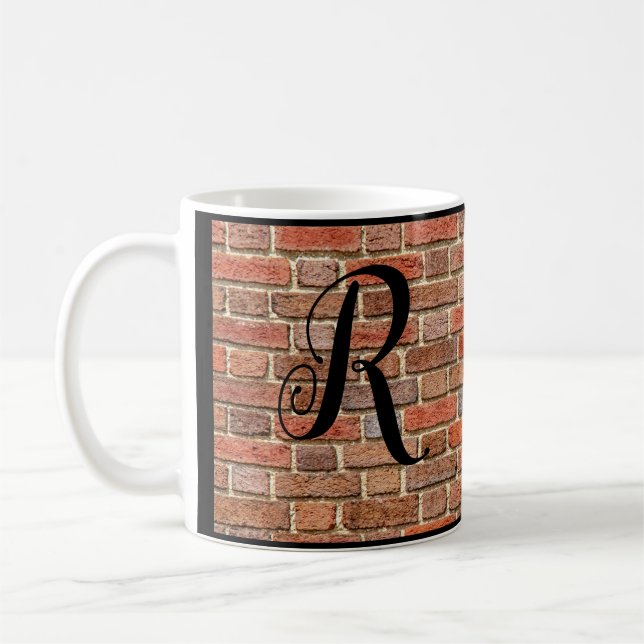 Taza De Café Muro de ladrillo monogramado (Izquierda)