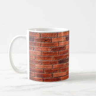 Taza De Café Muro de ladrillo rojo de textura grunge de fondo, 