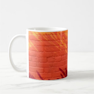 Taza De Café Muro de ladrillo rojo y naranja