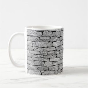 Taza De Café Muro de piedra gris, fondo abstracto.