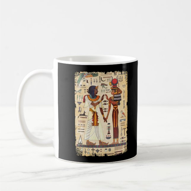 Taza De Café Muro jeroglífico de Egipto Mural egipcio (Izquierda)