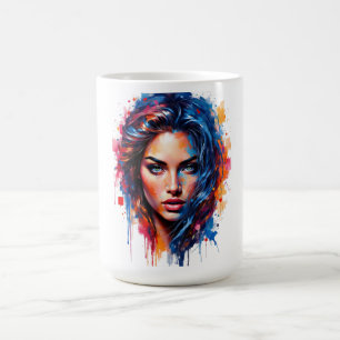 Taza De Café Musa cromática - Retrato de Esplash Neon