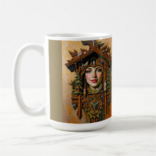 Taza De Café "Musa sin tiempo" - Un retrato de reloj cucú