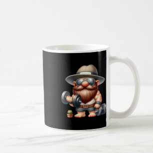 Taza De Café Muscleman Gnome Con Dumbbels Funny Fitness Worki