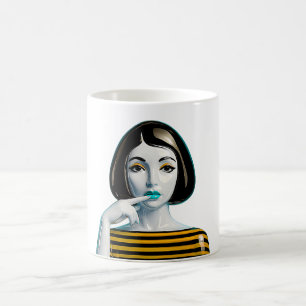 Taza De Café Muse de la mirada verde azulada