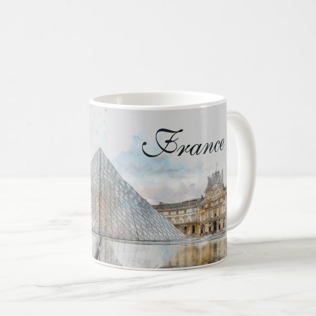 Taza De Café Museo del Louvre Coffee Mug - Vintage Paris Franci (Anverso derecho)