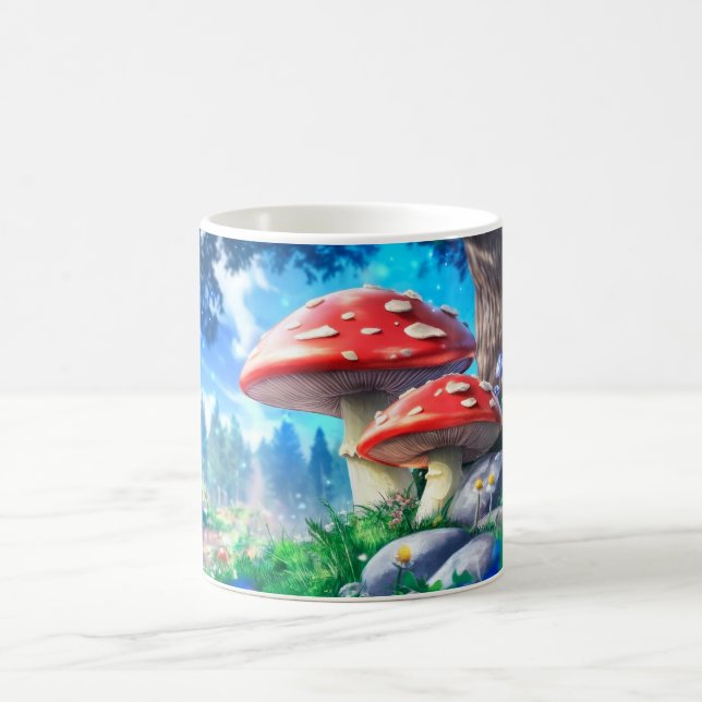 Taza De Café Mushroom Forest Fantasy Art (Centro)