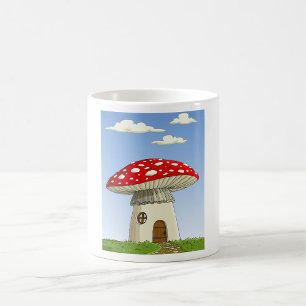 Taza De Café Mushroom House Coffee Mug