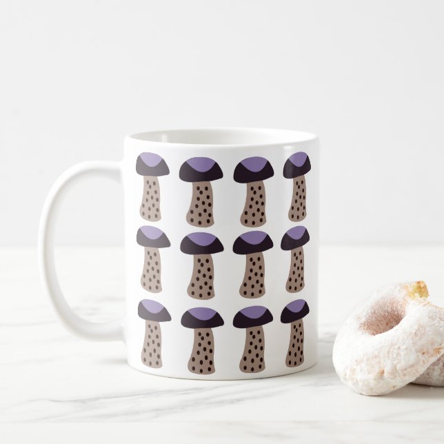 Taza De Café Mushroom Purple Mushroom (Con donut)