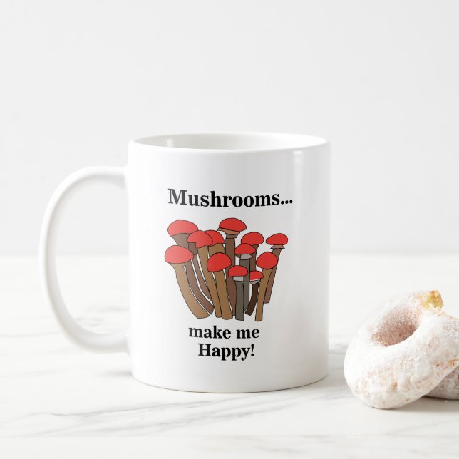 Taza De Café Mushroom Toadstoide Rojo Mushrooms (Con donut)