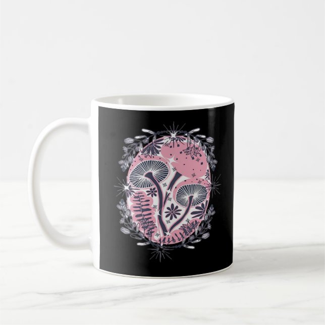 Taza De Café Mushroom Whimsigoth Art Design Classic (Izquierda)