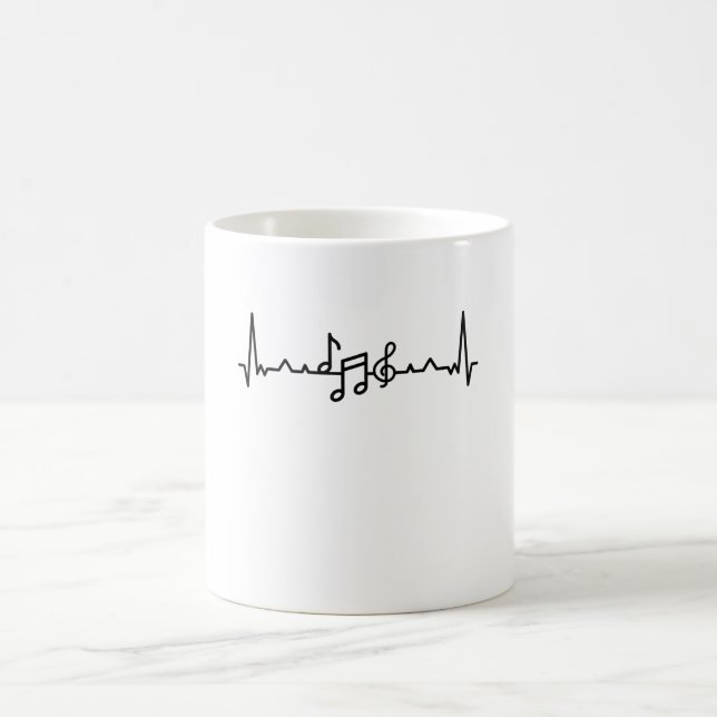 Taza De Café Music Heartbeat band y notas Gifts (Centro)