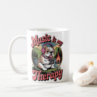 Taza De Café Music Is My Therapy Ceramic Mug