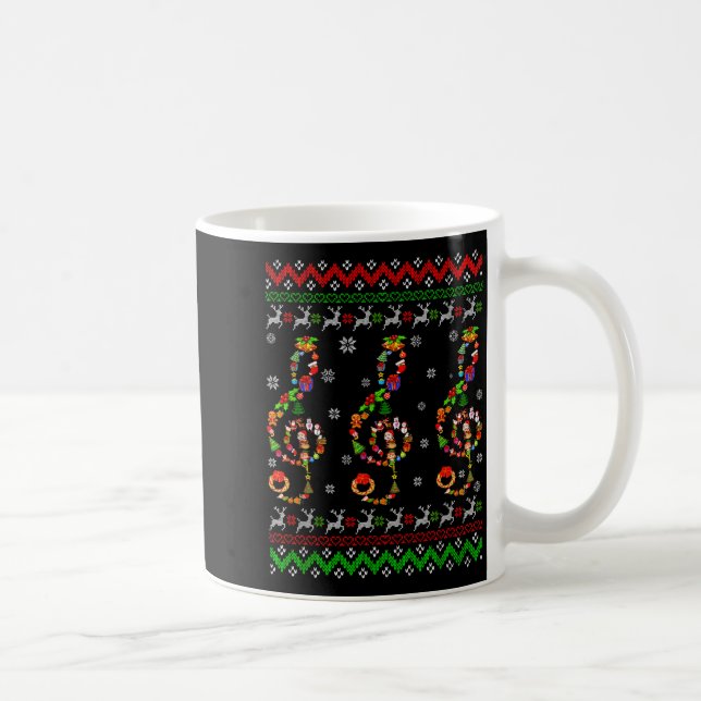 Taza De Café Music Note Christmas Ugly Sweater Musical Teacher  (Derecha)