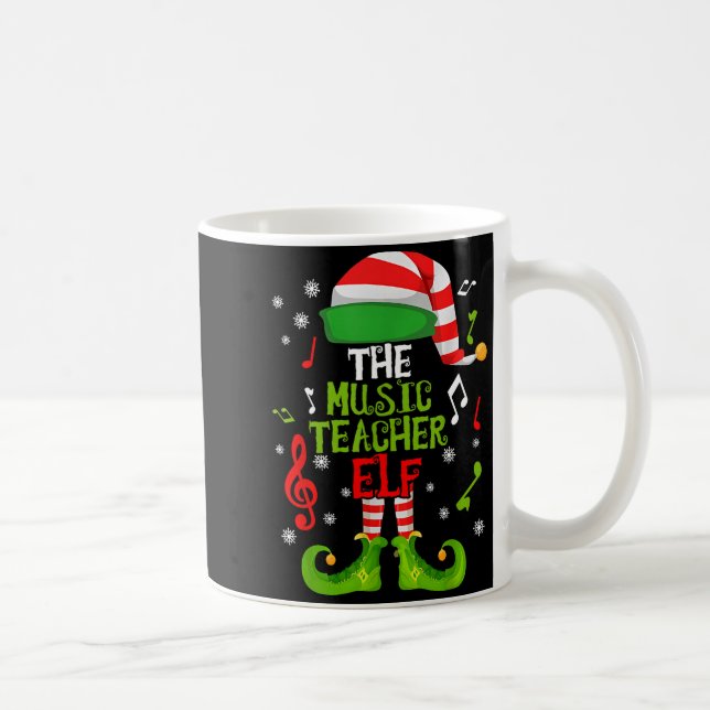 Taza De Café Music Teacher Elf Christmas Family Matching Xmas G (Derecha)