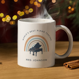 Taza De Café Music Teacher Rainbow Piano 