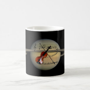 Taza De Café Música a través del universo ~ Saturno ~ violín ~