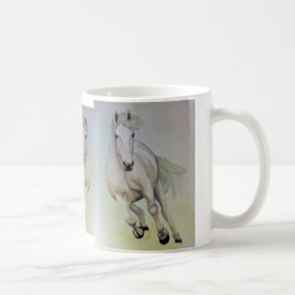 Taza De Café Música blanca clásica y "caballo blanco"