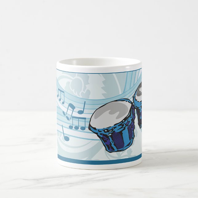 Taza De Café Música Blue Bongo Drum (Subido por el creador)