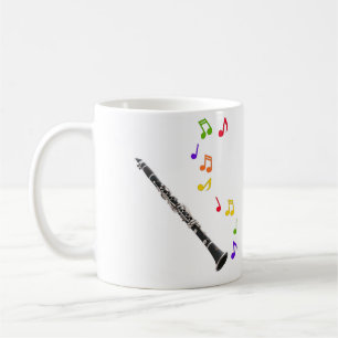 Taza De Café Música colorida del Clarinet izquierda