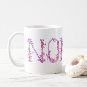 Taza De Café Música de arte rosa púrpura de orquídea de texto n