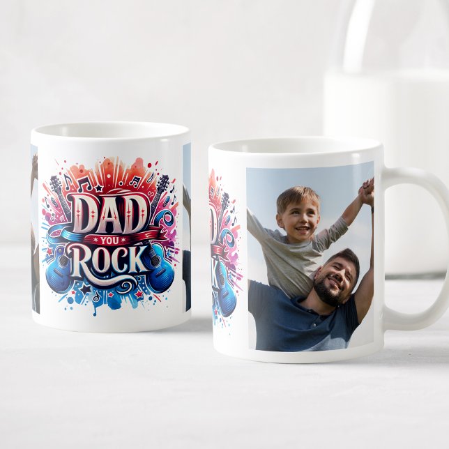 Taza De Café Música de fotos de Personalizados de Dad You Rock (Subido por el creador)