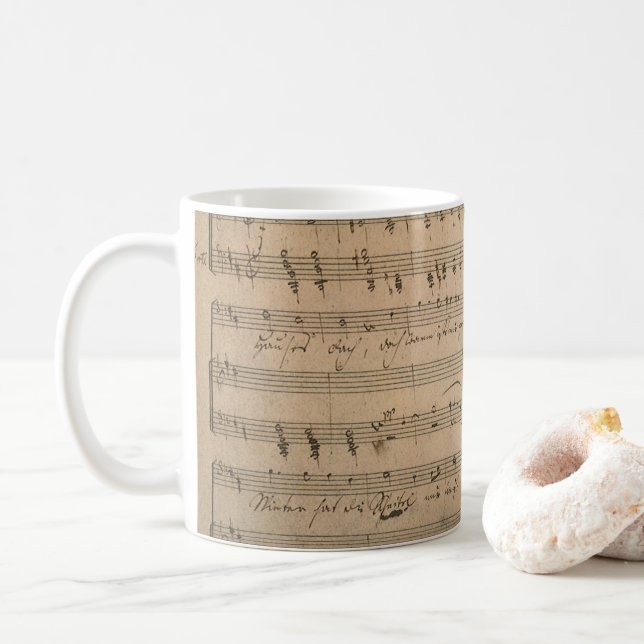 Taza De Café Música de hojas antiguas de 1822, canción del anci (Con donut)