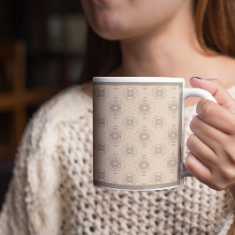 Taza De Café Música de impresión beige y marrón