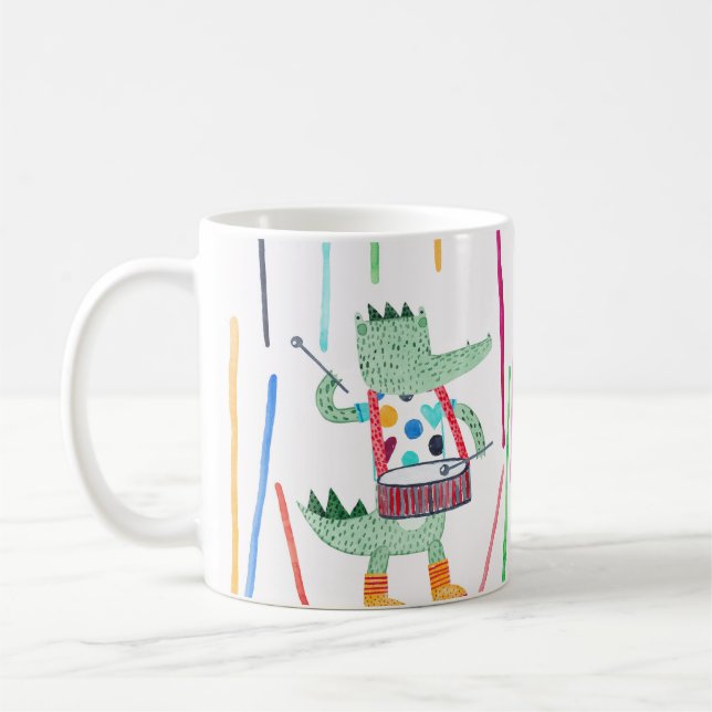 Taza De Café Música de los lagartos: acuarela infantil sin foco (Izquierda)