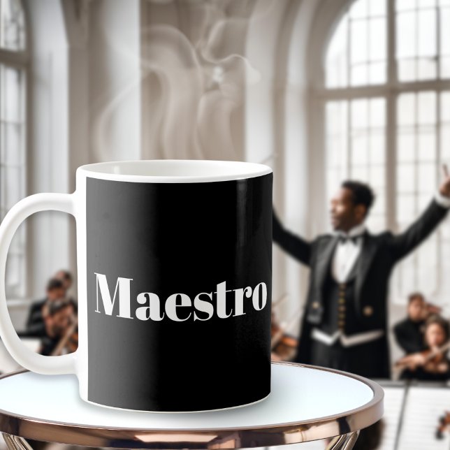 Taza De Café Música de músico pianista del maestro conductor te (A mug with 'Maestro' wording, for a musical director, conductor, composer or performer)