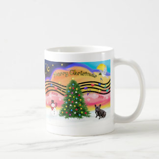 Taza De Café Música de Navidad 2 - Bulldog Francés (negro 10)