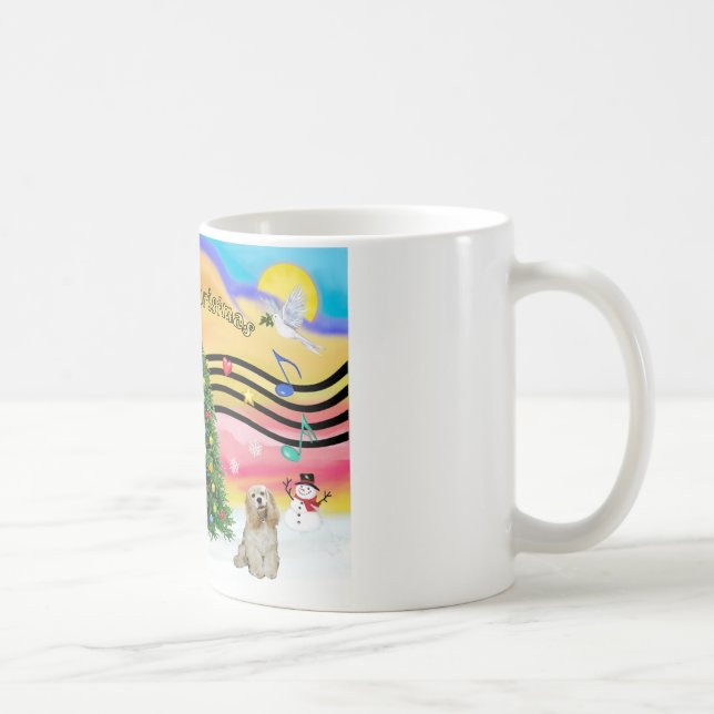 Taza De Café Música de Navidad 2 - Cocker (Buff) (Derecha)
