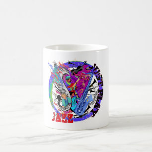 Taza De Café Música Festival de Jazz Mug de Arte Musical por Ju