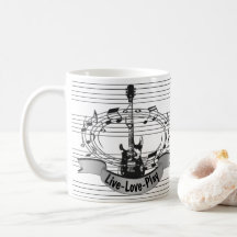Música Personalizada Y Tema Guitarra Café Mug