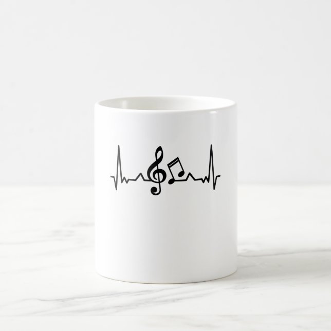 Taza De Café Música: piano latido y regalos de guitarra (Centro)