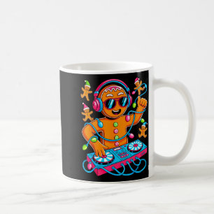 Taza De Café Música Retro de Navidad Casa Pan de Jengibre Dj Te