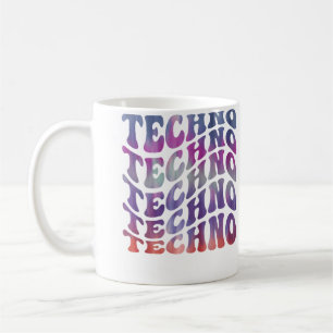 Taza De Café Música Techno Psicodélico Estiloso Edm Dj Rave