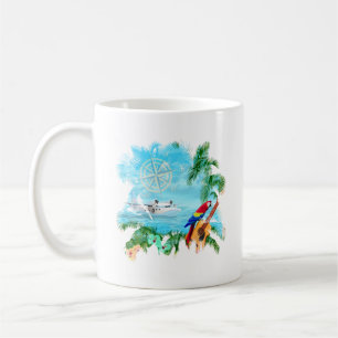 Taza De Café Música tropical de la playa