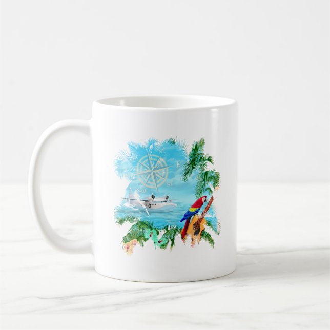 Taza De Café Música tropical de la playa (Izquierda)