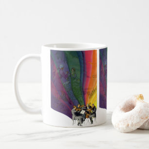 Taza De Café Música vintage arcoíris, pareja victoriana bailand
