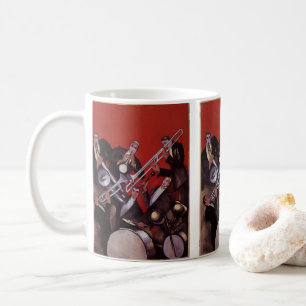Taza De Café Música vintage, banda de jazz musical Art Déco imp