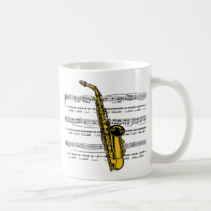 Taza De Café Musical 13 B del saxofón