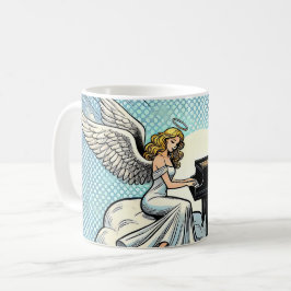 Taza De Café Musical Angel at the piano