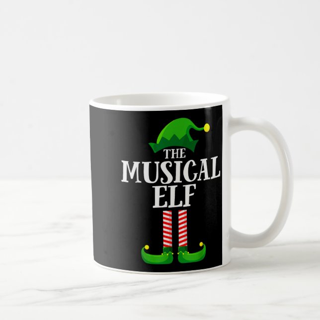 Taza De Café Musical Elf Matching Family Group Christmas Party  (Derecha)