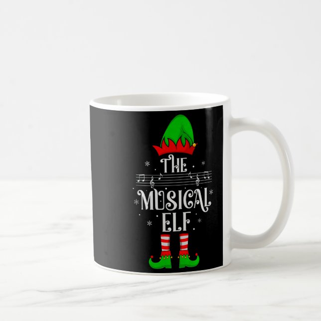 Taza De Café Musical Elf Xmas Christmas Matching Family Elf Squ (Derecha)