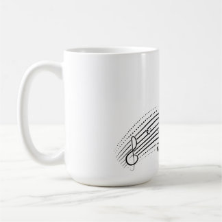 Taza De Café Musical note wave, black line clipart