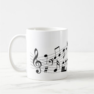 Taza De Café Musical Notes Mug