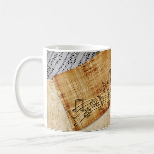 Taza De Café Musical Notes Piano Sheet Music (Izquierda)